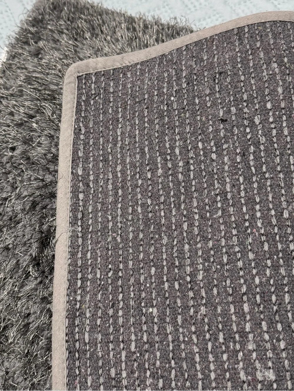 Nedia Home Shag Bath Rug Non-Skid Microfiber Dark Gray 18 x 24 NWT